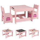 3-in-1 Kids Activity Table and Two Chairs with Storage – Pink table and chairs from other angles