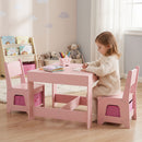 3-in-1 Kids Activity Table and Two Chairs with Storage – Pink activity table in a playroom