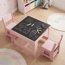 3-in-1 Kids Activity Table and Two Chairs with Storage – Pink activity table with chalkboard side