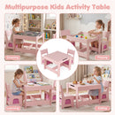 3-in-1 Kids Activity Table and Two Chairs with Storage – Pink activity table for drawing and play