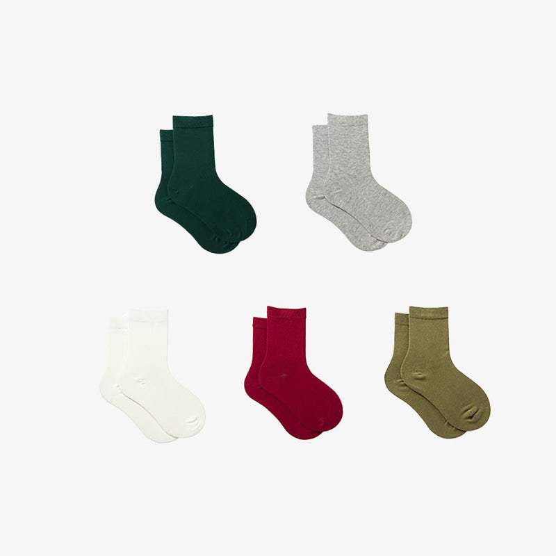 Adult Toddler Kids Solid Color Mid Tube Socks