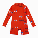 Pac-Man Letter Printed One-Piece Swimwear