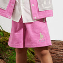 Embroidered Corduroy Shorts with Pockets