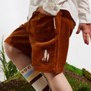 Embroidered Corduroy Shorts with Pockets