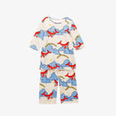 Cartoon Printed Half Cotton Pajamas Set