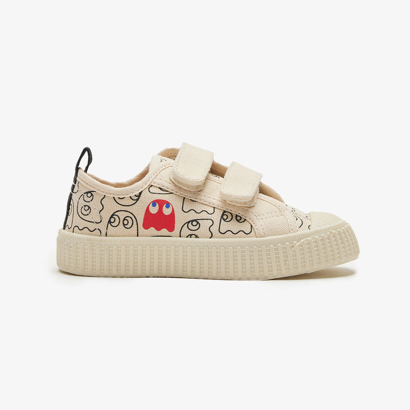 Pac-Man Ghost Printed Velcro Canvas Shoes