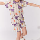 Printed Short Sleeved Pajamas Set