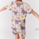 Printed Short Sleeved Pajamas Set