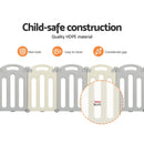 Keezi Baby Playpen 16 Panels Foldable Toddler Fence Safety Play Activity Centre