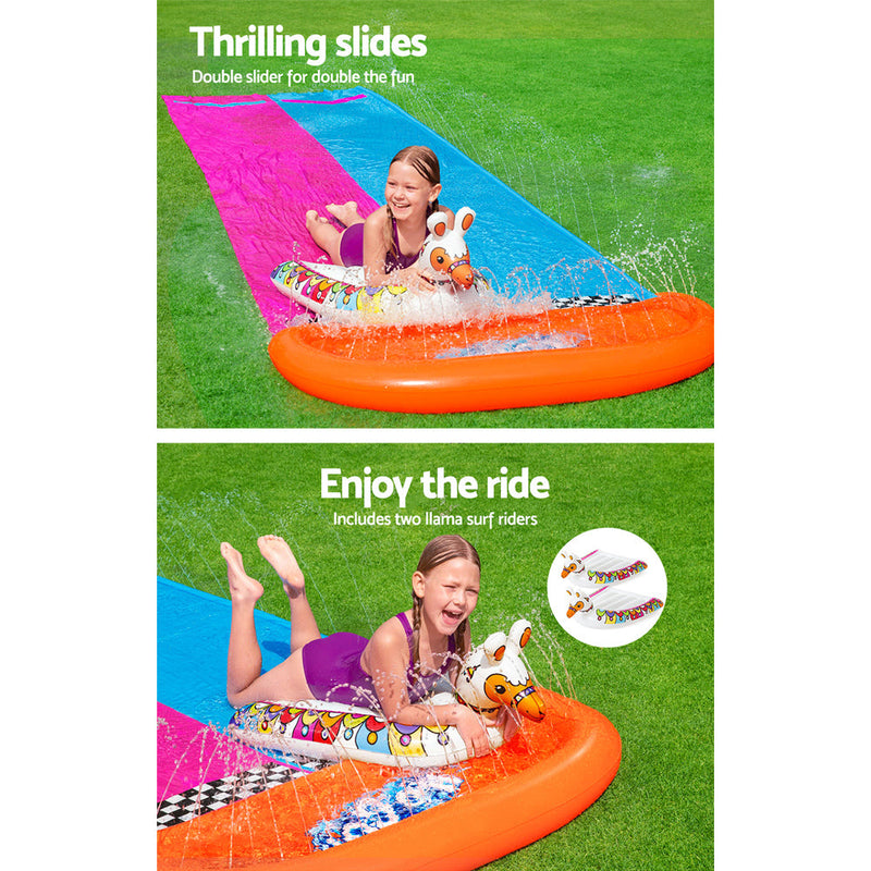 Bestway Inflatable Water Slip And Slide 4.88m Kids Rider Splash Toy Outdoor