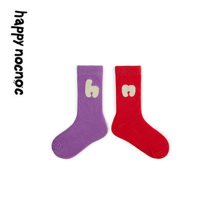 Cotton Color Block Mid Tube Socks