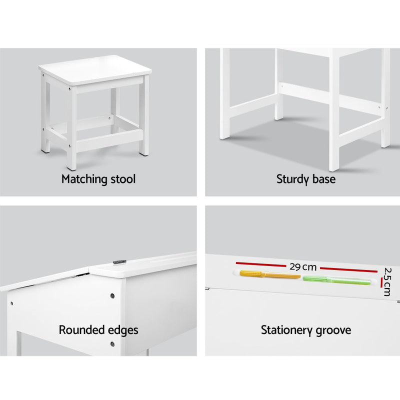 Keezi Kids Table Chairs Set Children Drawing Writing Desk Storage Toys Play