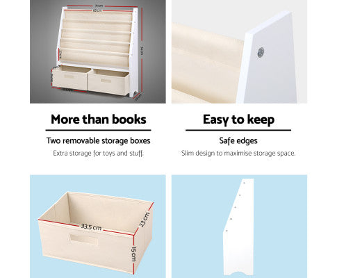 Keezi Kids Display Bookshelf Organiser With Storage