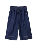 Toddler Girl Dark Denim Extra Wide Comfy Designed Pants