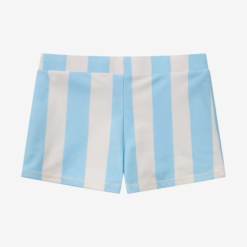 Blue Striped Heart Printed Swim Shorts