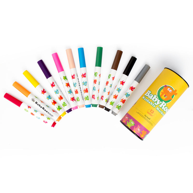 WASHABLE MARKERS -BABY ROO 12 COLORS