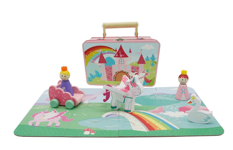 UNICORN PLAYSET IN TIN CASE