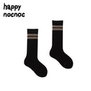 Girl & Boy Cotton Black Casual Solid Mid Tube Socks