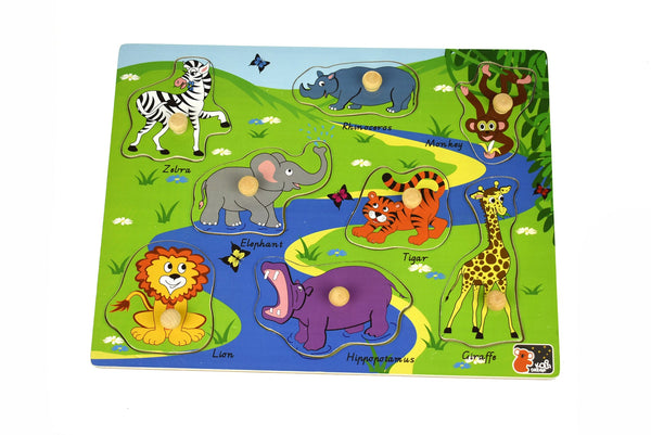 2 IN 1 SAFARI ANIMAL PEG PUZZLE