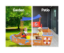 Keezi Boat Sand Pit With Canopy