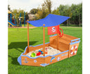 Keezi Boat Sand Pit With Canopy