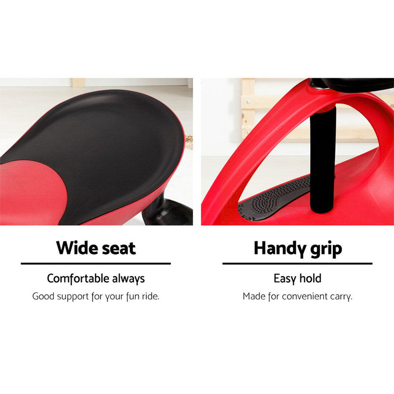 Kids Children Swing Car Ride On Toys Scooter Wiggle Slider Swivel Cars Red