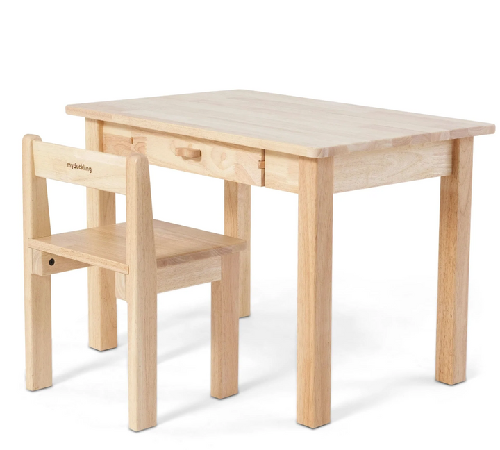 My duckling LINA Kids Study Table and Chair Set - Rubberwood