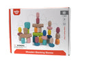 WOODEN BLOCKS STACKING STONES