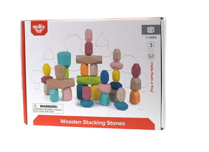 WOODEN BLOCKS STACKING STONES