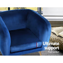 Artiss Armchair Lounge Arm Chair Sofa Accent Armchairs Chairs Couch Velvet Navy