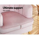 Artiss Armchair Lounge Chair Accent Armchairs Sofa Chairs Velvet Pink Couch