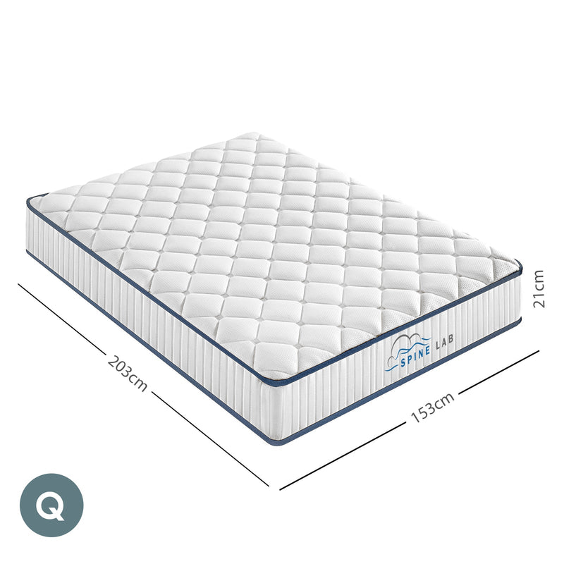 Spine-Lab Mattress 5 Zone 21cm Medium Firm Foam Bonnell Spring - Queen - White