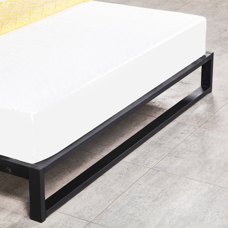 Milano Decor Florence Metal Bed Frame Mattress Base Platform Modern Black - Queen - Black