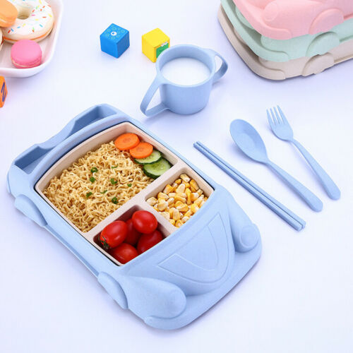 Kids Car Bowl Set - Bamboo Wheat Straw