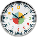 Telling Time Analogue Silent Wall Clock (Standard). Perfect Educational Tool for Homeschool, Classroom, Teachers and Parents