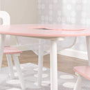 Round Table and 2 Chair Set for children (White and Pink)