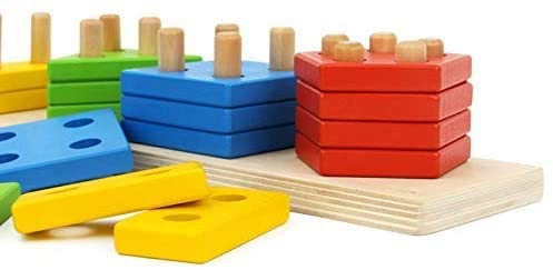 Wooden Educational Preschool Blocks Puzzle for 3 to 5 Year Old Kids Toys