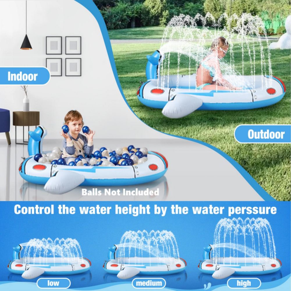 Inflatable Sprinkler Pool for Kids Spaceship
