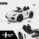ROVO KIDS Ride-On Car LAMBORGHINI Inspired Electric Toy Battery Remote White