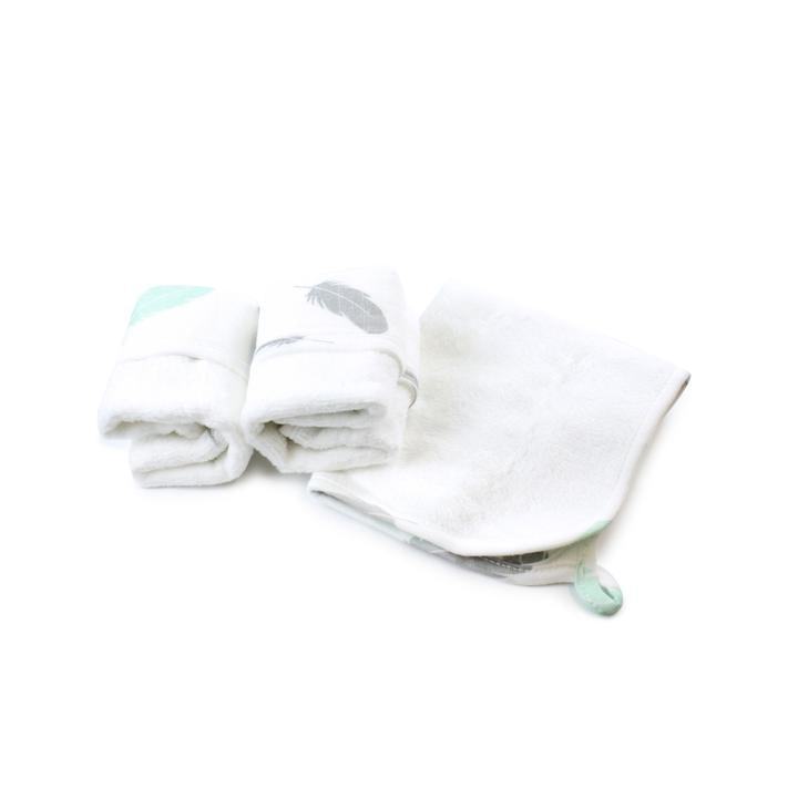 Bubba Blue Feathers Organic Cotton Wash Cloth 3 Pack 104888