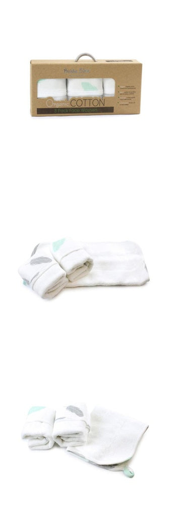 Bubba Blue Feathers Organic Cotton Wash Cloth 3 Pack 104888