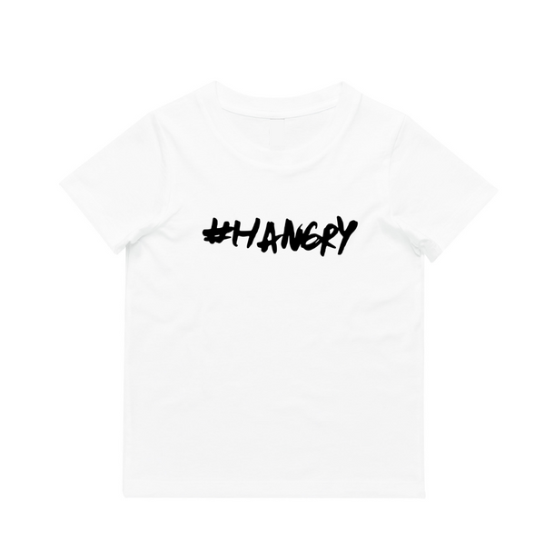 MLW By Design - #HANGRY Tee | White | Size 8