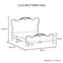 King Size Bed Frame Linen Fabric Beige Oak Wood White Washed Finish Slat Base Mattress Support