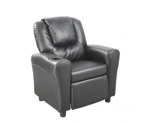 Kids Leather Recliner Chair With Drink Holder
