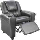 PU Leather Kids Recliner with Drink Holder