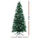 Jingle Jollys Christmas Tree 1.8M 6FT LED Xmas Multi Colour Lights Optic Fibre