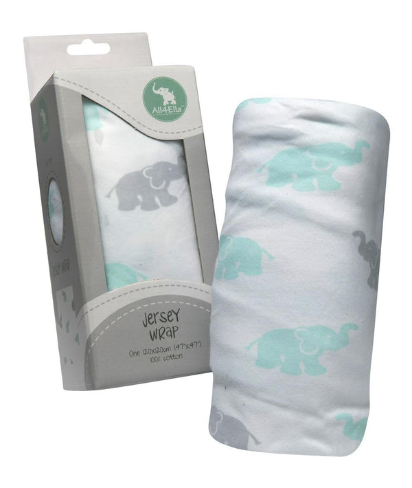 All4Ella Jersey Wrap - Elephant