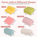 Macaron dimensions of all six chenille foam play pieces