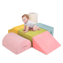 Macaron chenille foam step and ramp with the other four included pieces