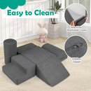 Grey removable chenille cover and concealed zipper detail